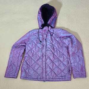 Vintage Guess Iridescent quilted puffer jacket with hood size L